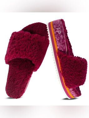 Free People x Fleks The Cito Slide in Berry NEW Size 9